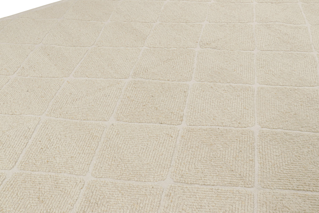 Scandinavian Berber Rug with Lattice Patterns
