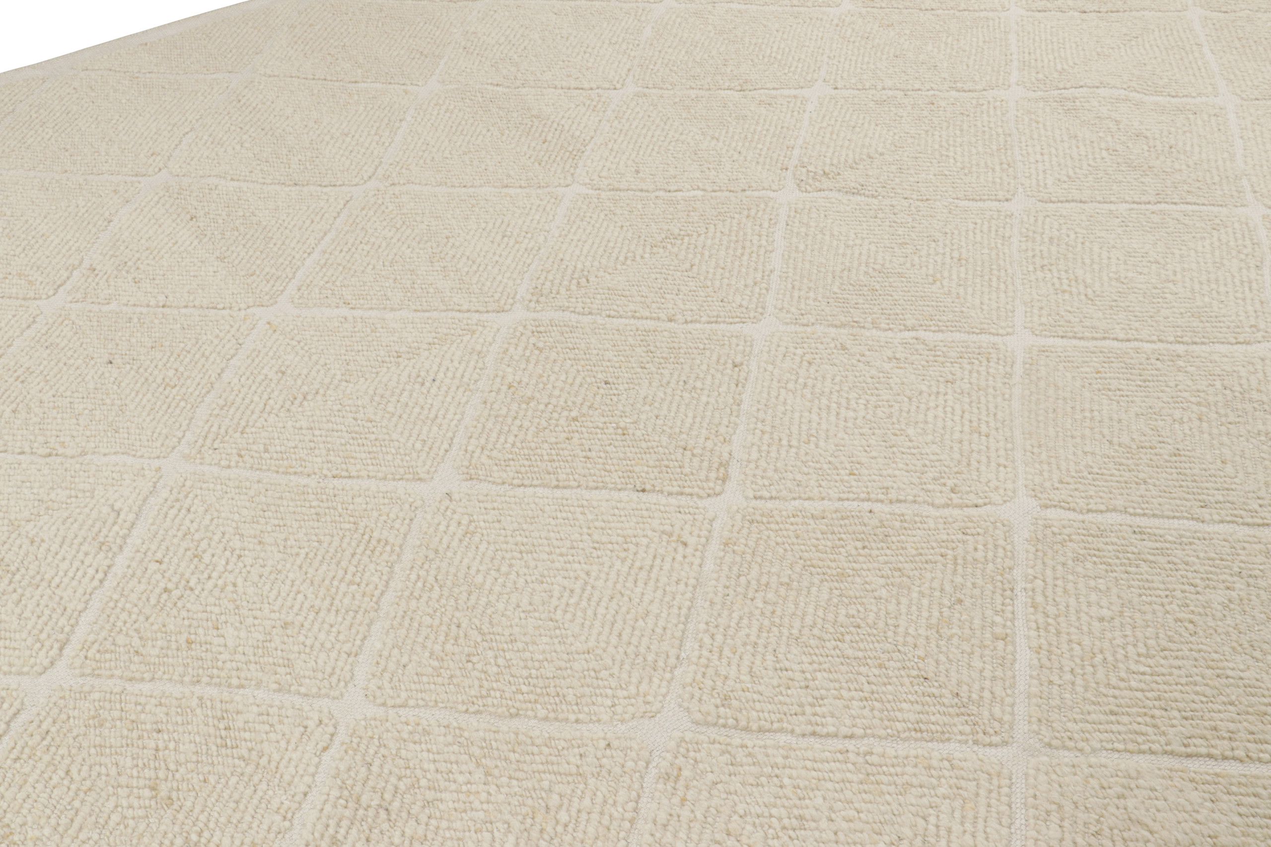 Scandinavian Berber Rug with Lattice Patterns