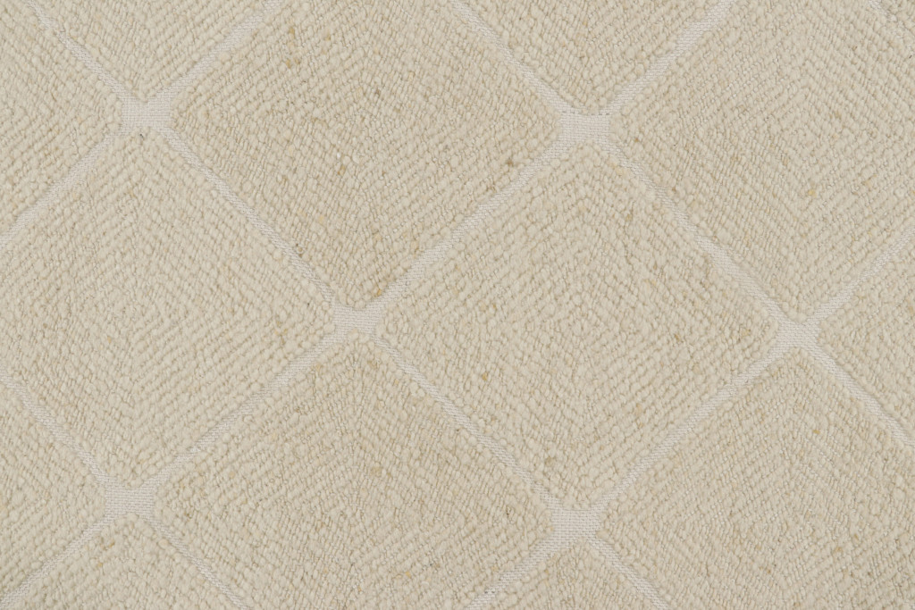 Scandinavian Berber Rug with Lattice Patterns