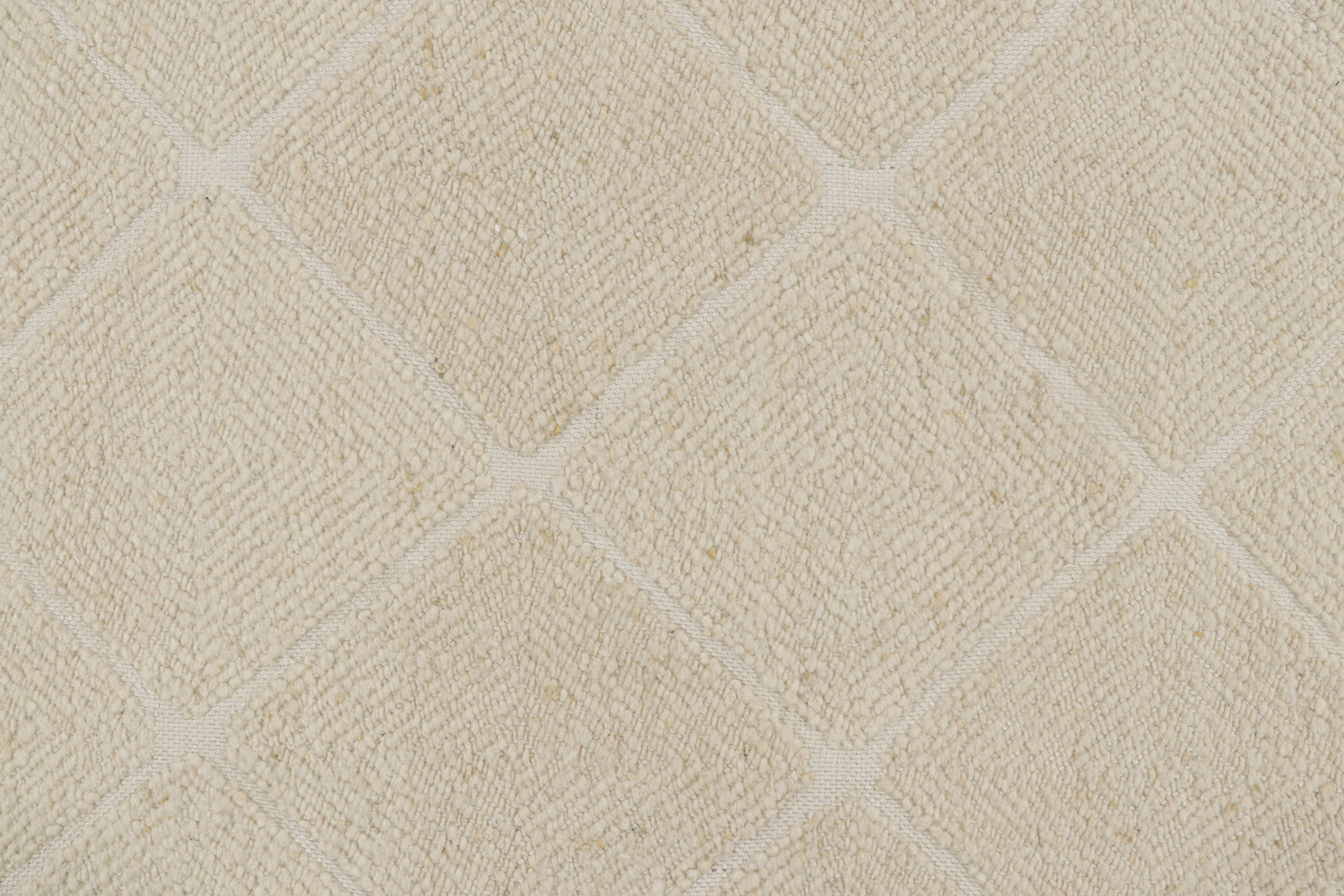 Scandinavian Berber Rug with Lattice Patterns