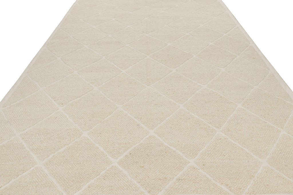 Scandinavian Berber Rug with Lattice Patterns