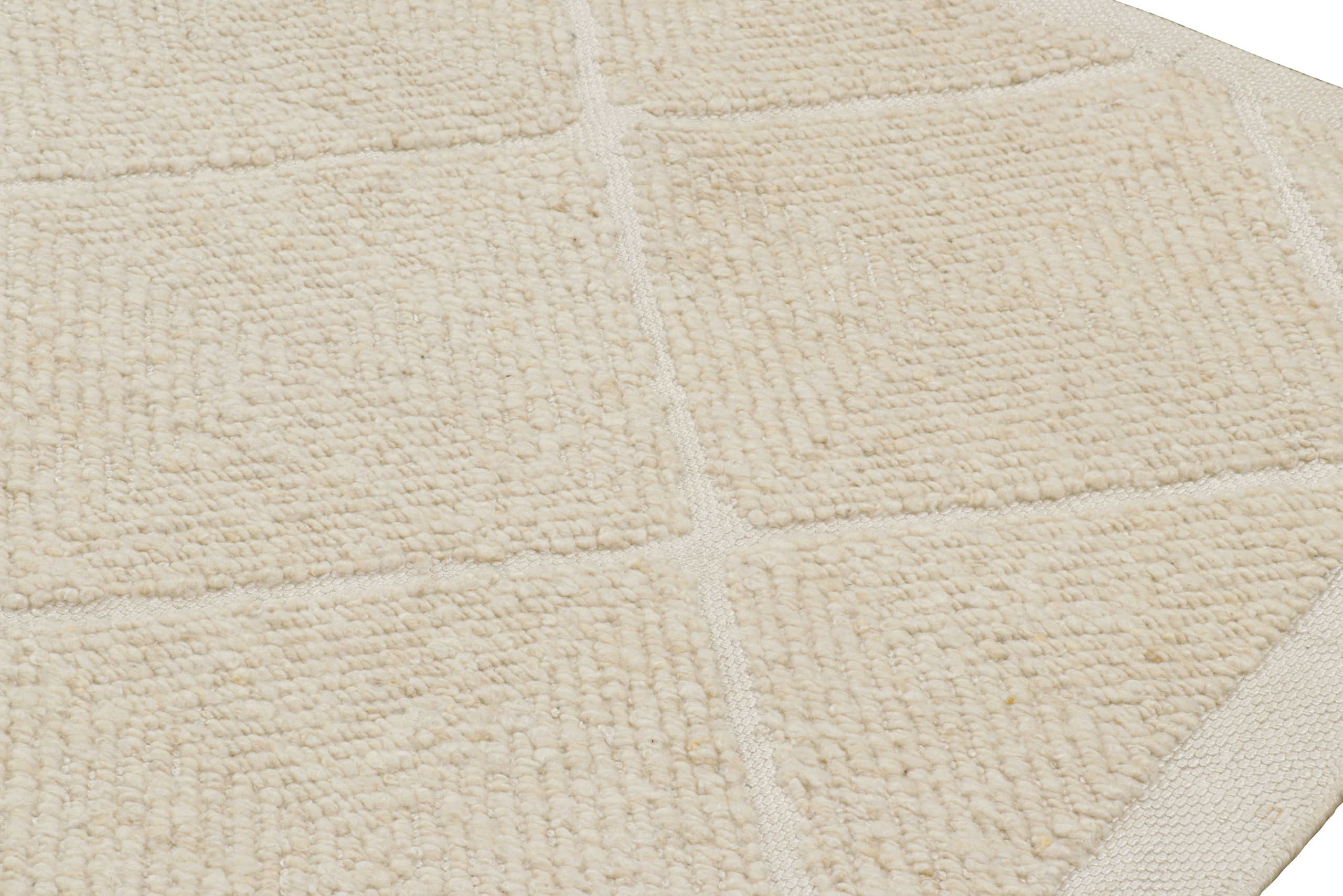 Scandinavian Berber Rug with Lattice Patterns