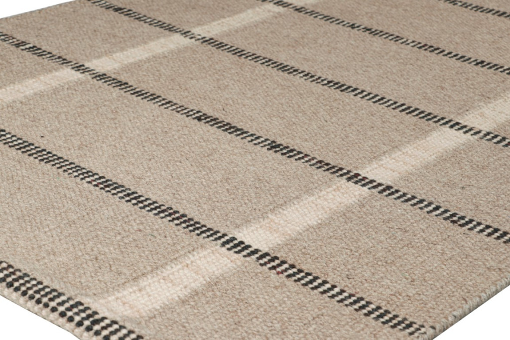 Scandinavian Custom Rug with Geometric Stripes