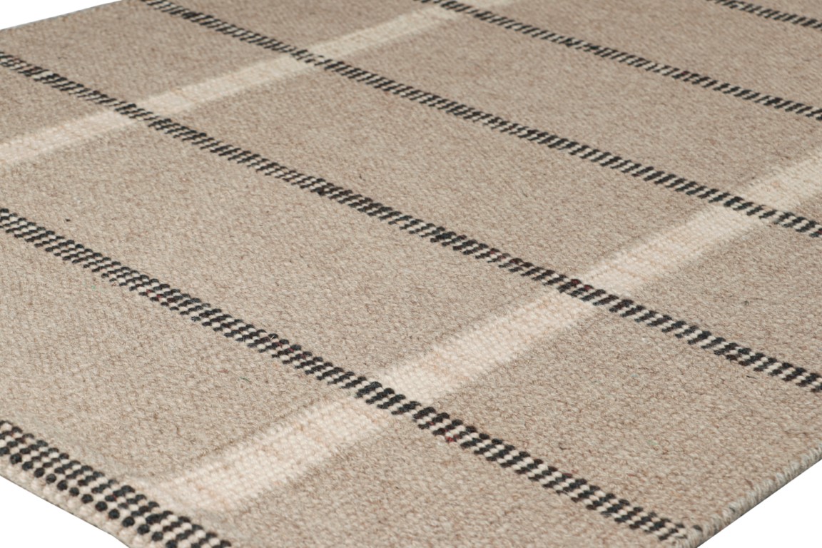 Scandinavian Custom Rug with Geometric Stripes