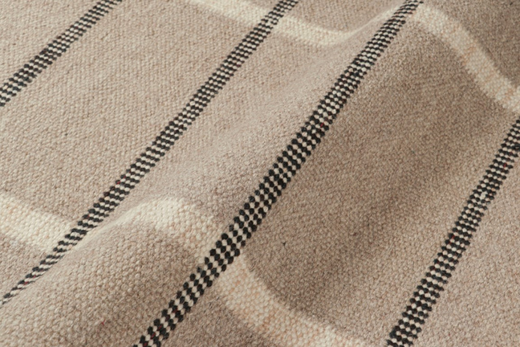 Scandinavian Custom Rug with Geometric Stripes