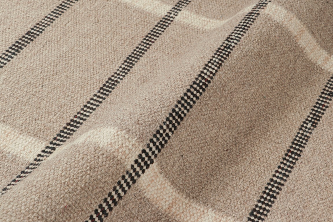 Scandinavian Custom Rug with Geometric Stripes