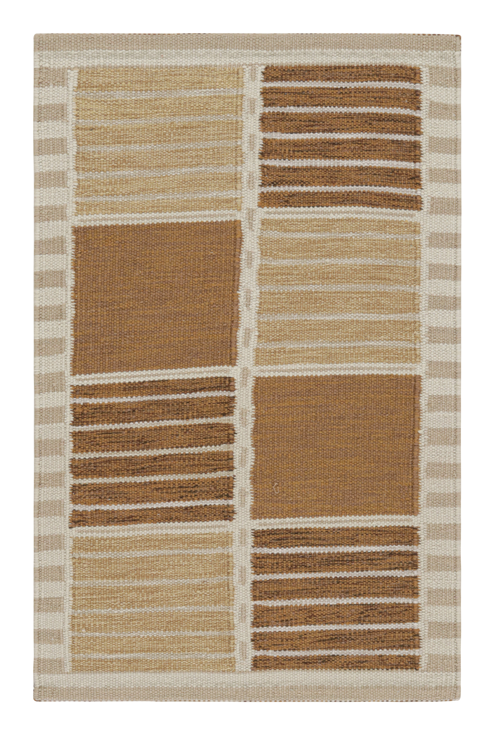 Scandinavian Rug with Geometric Stripes