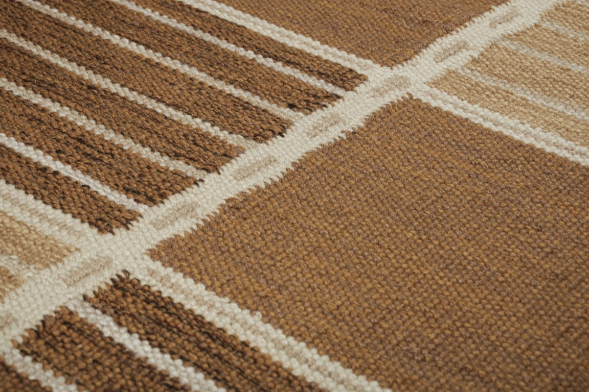 Scandinavian Rug with Geometric Stripes