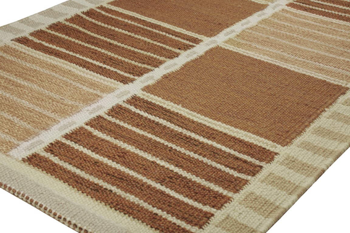 Scandinavian Rug with Geometric Stripes