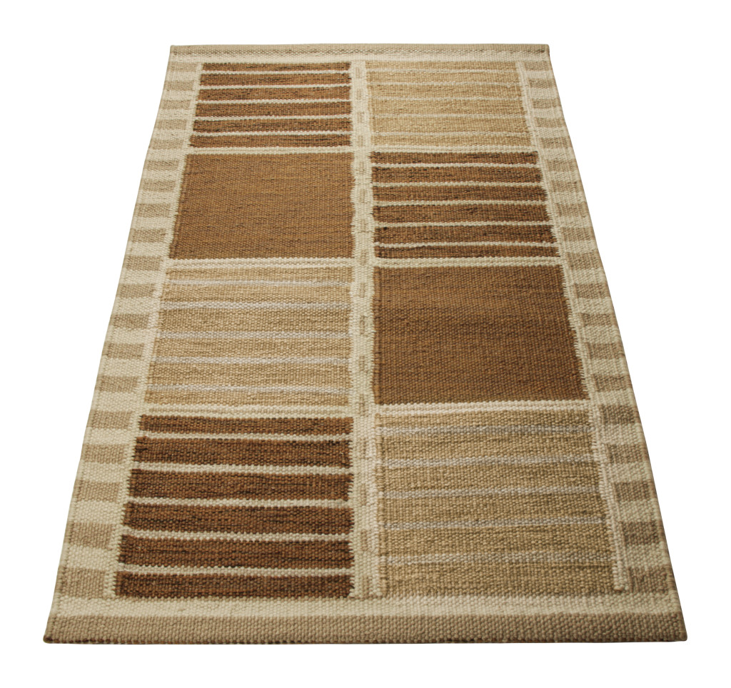 Scandinavian Rug with Geometric Stripes