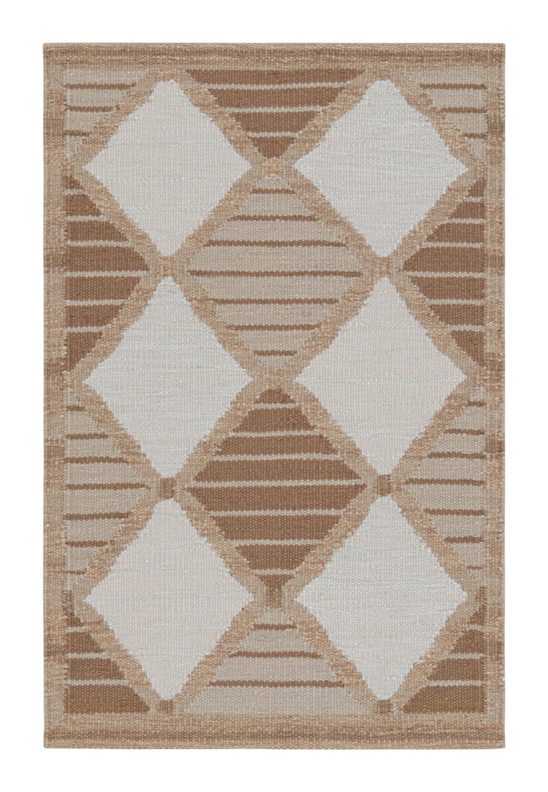 Scandinavian Rug with Geometric Stripes