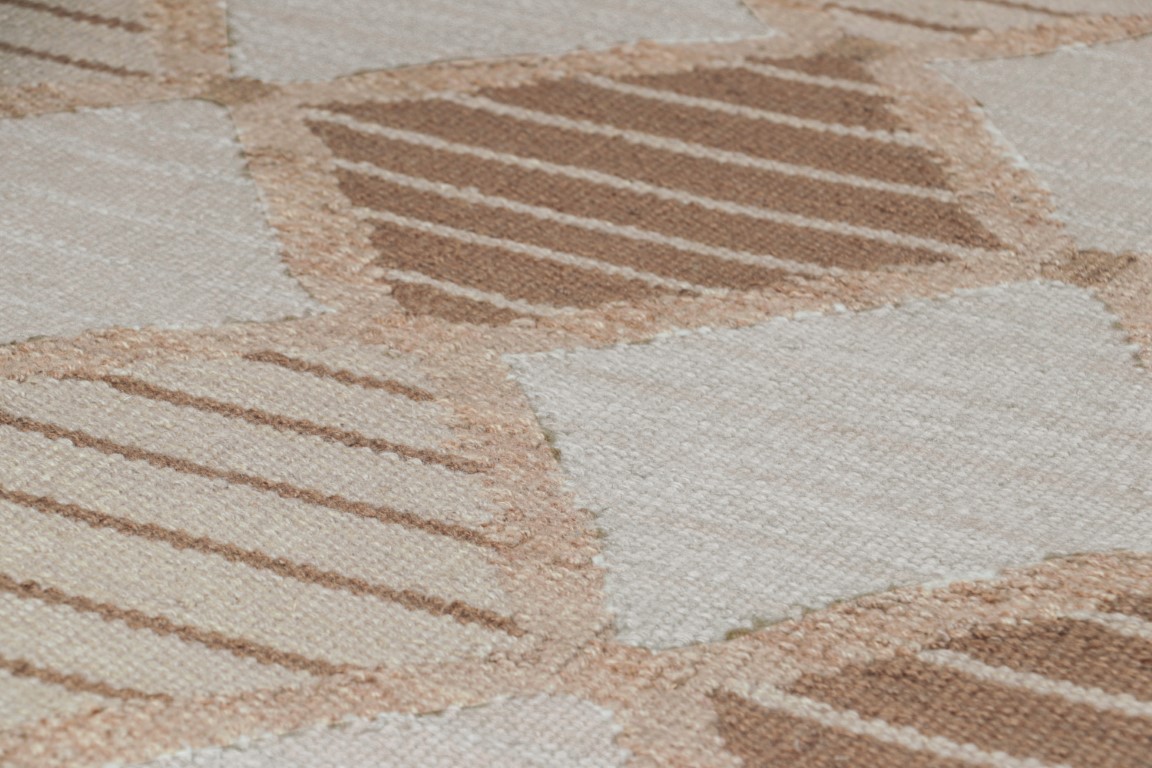Scandinavian Rug with Geometric Stripes