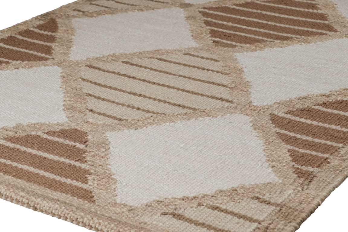 Scandinavian Rug with Geometric Stripes