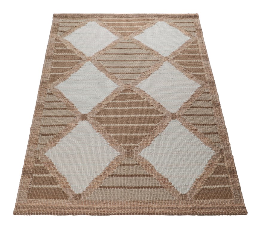 Scandinavian Rug with Geometric Stripes