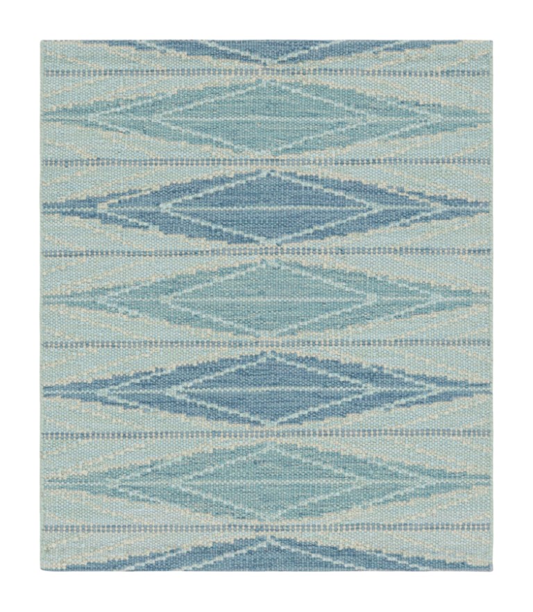 Scandinavian Square Rug with Geometric Patterns