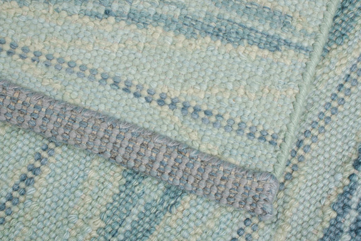 Scandinavian Square Rug with Geometric Patterns
