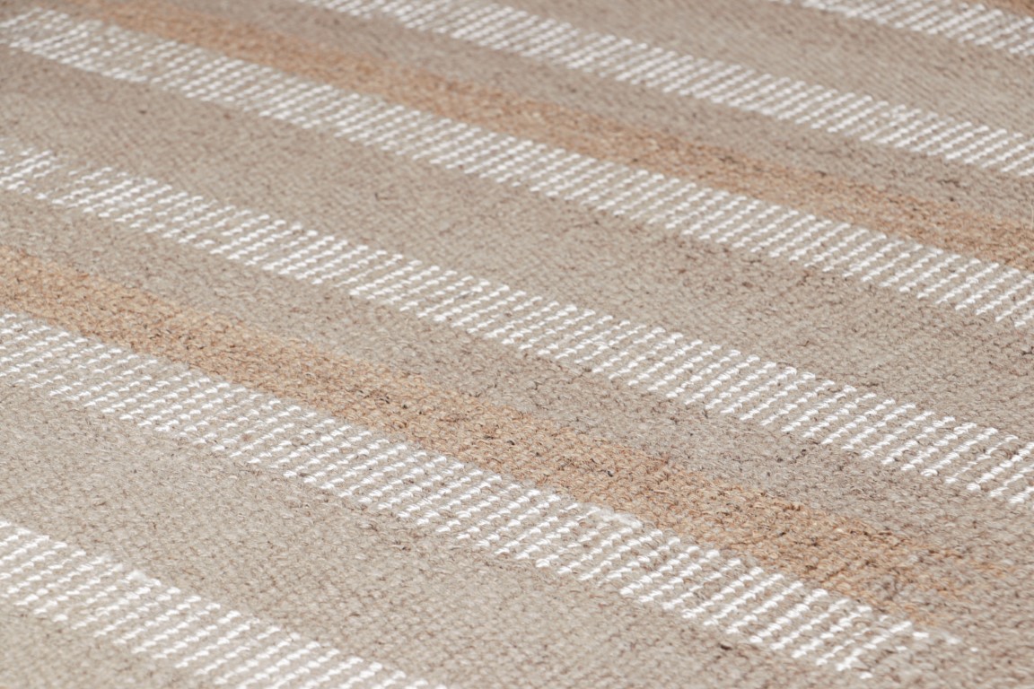 Scandinavian Rug with Geometric Stripes
