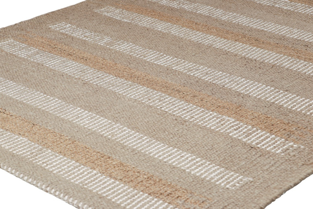 Scandinavian Rug with Geometric Stripes