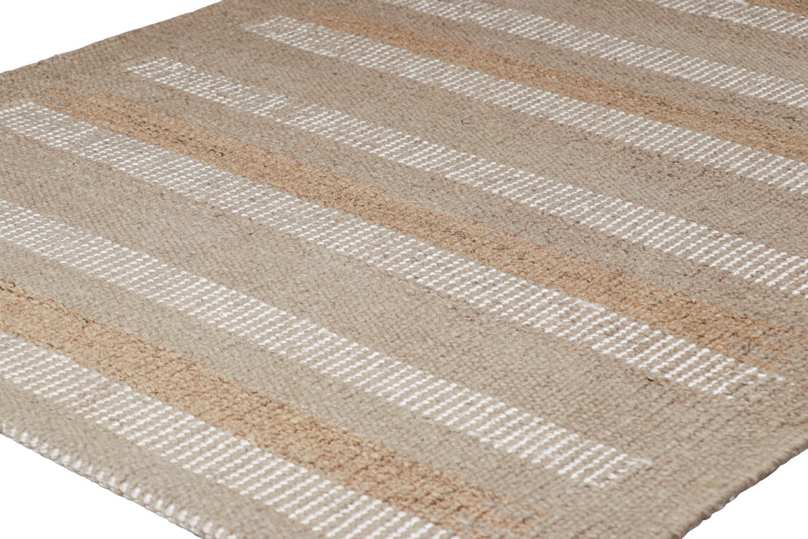 Scandinavian Rug with Geometric Stripes