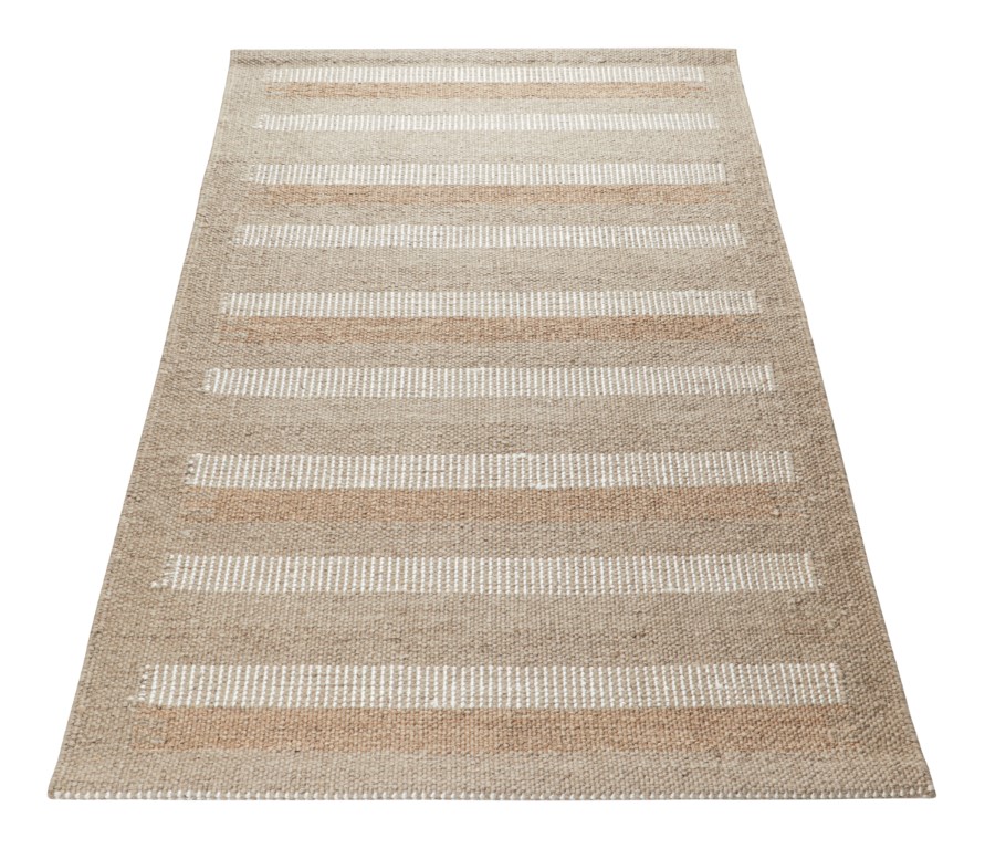 Scandinavian Rug with Geometric Stripes