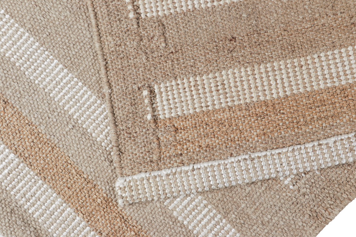 Scandinavian Rug with Geometric Stripes
