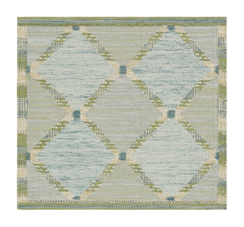 Scandinavian Square Rug with Geometric Patterns