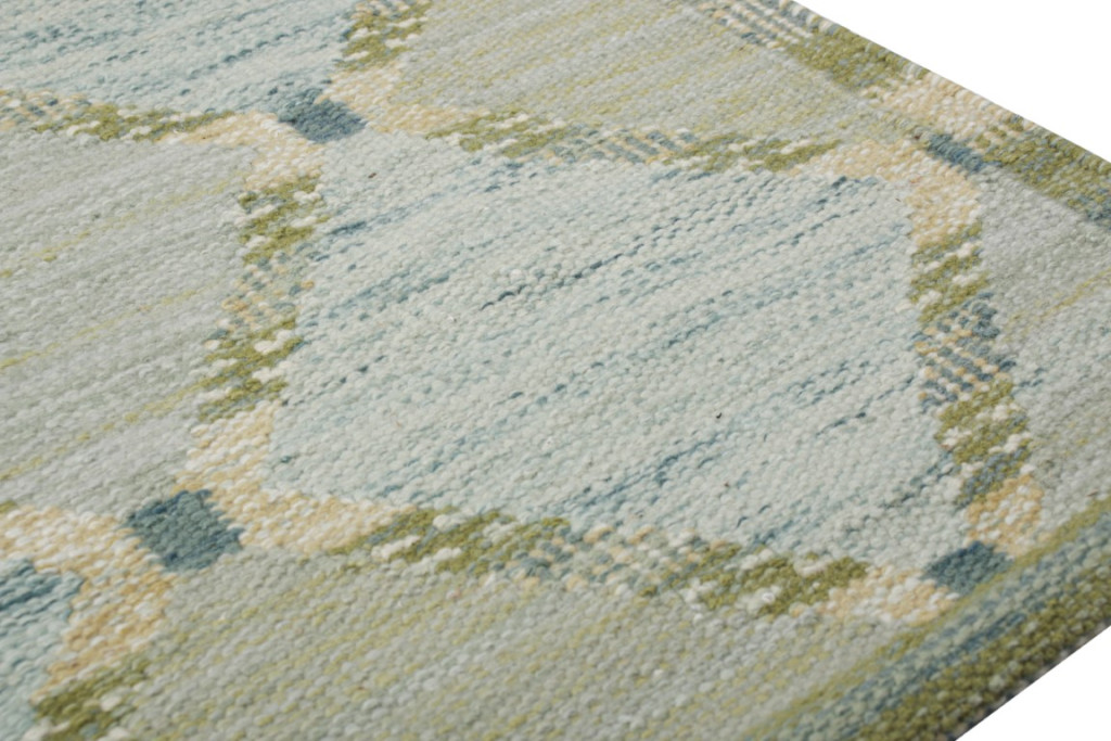 Scandinavian Square Rug with Geometric Patterns