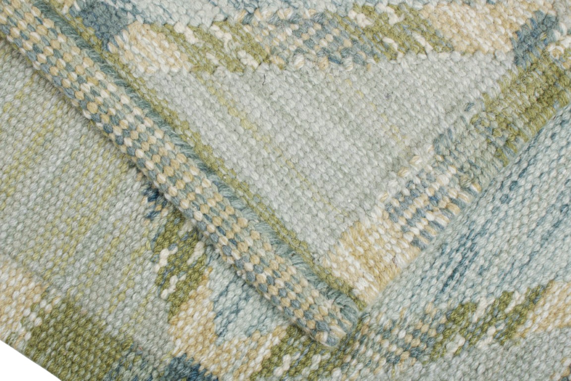 Scandinavian Square Rug with Geometric Patterns