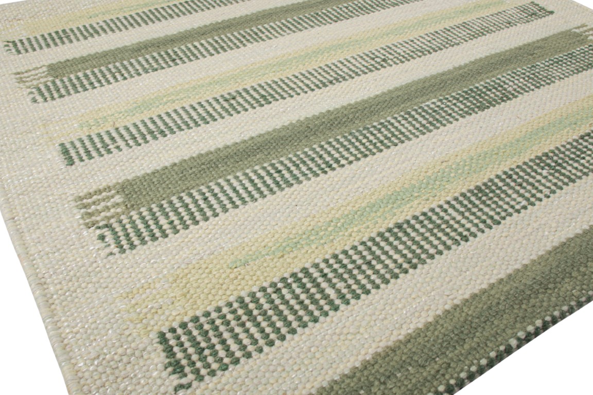 Scandinavian Rug with Geometric Stripes