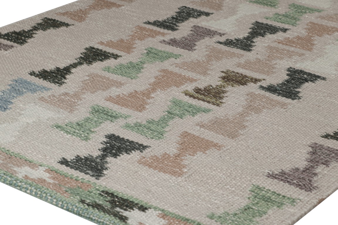 Scandinavian Rug with Hourglass Geometric Patterns