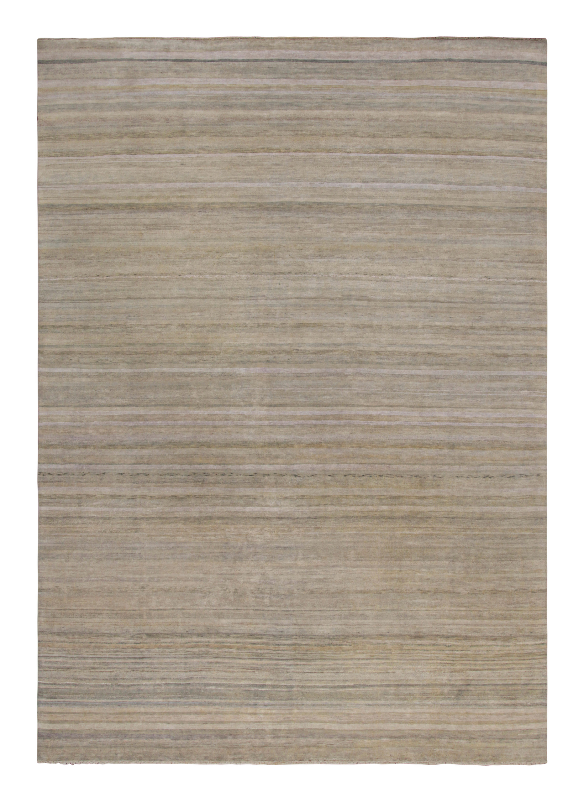 Modern Textural Striped Rug