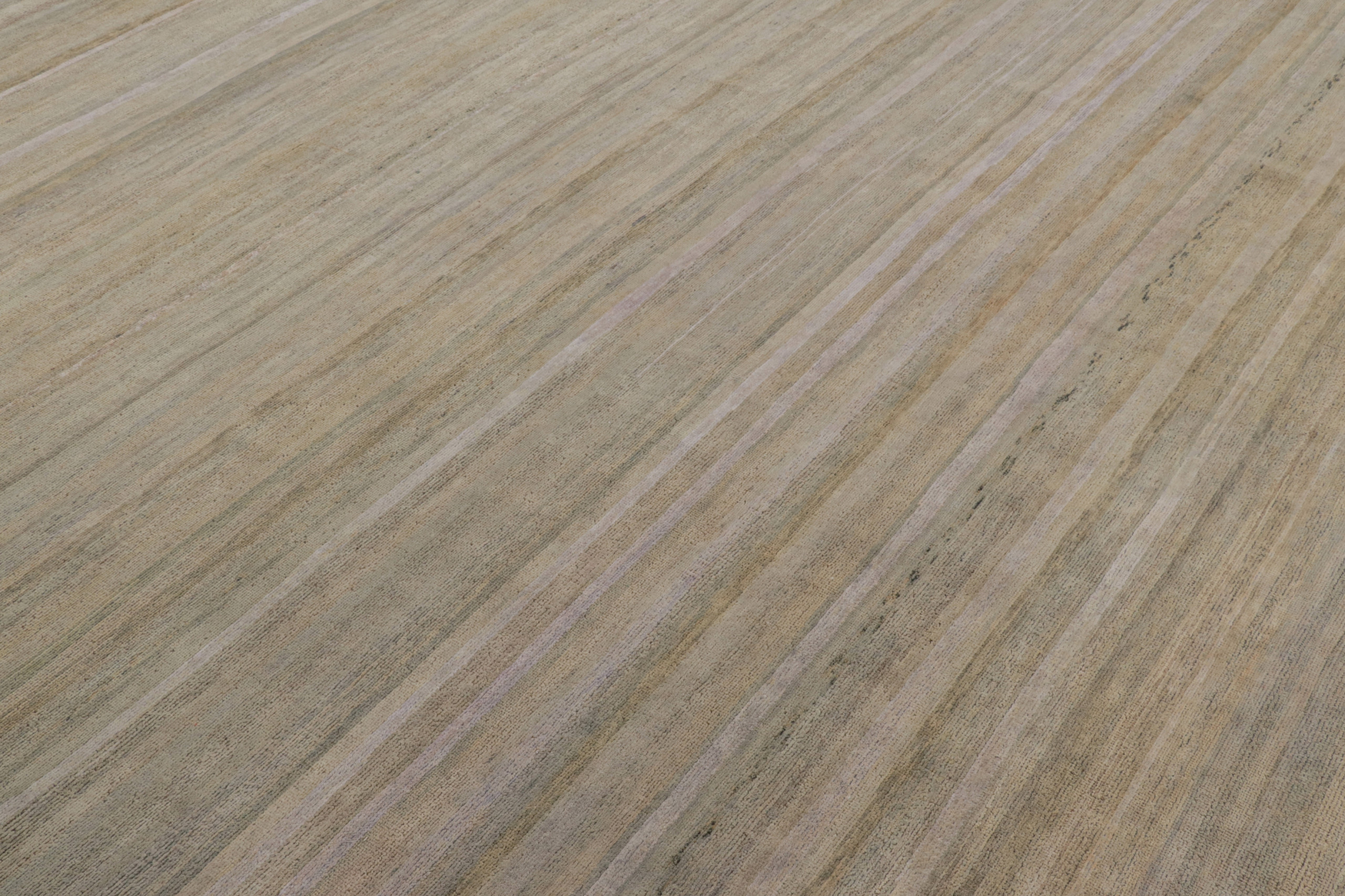 Modern Textural Striped Rug