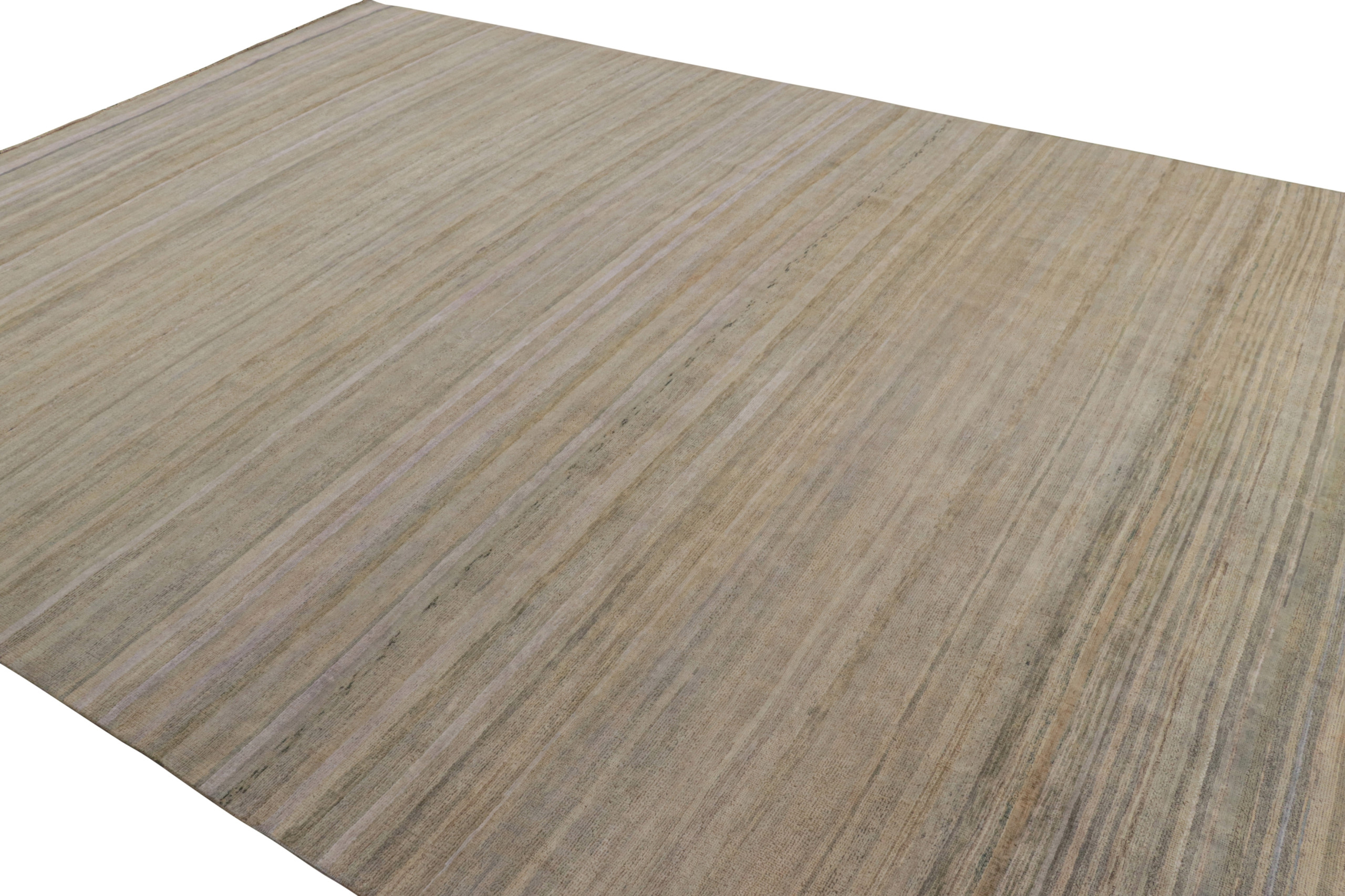 Modern Textural Striped Rug