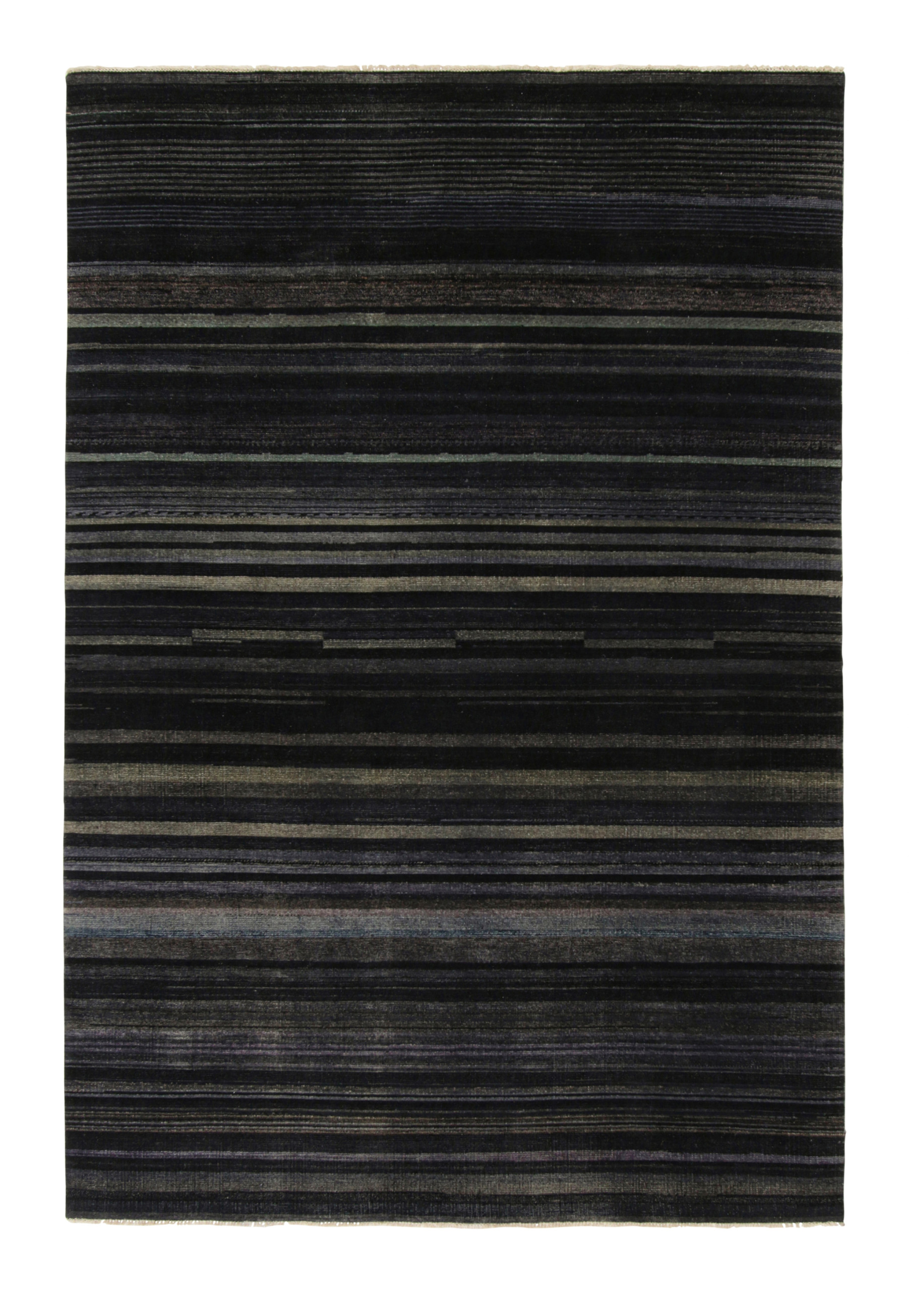 Modern Textural Striped Rug
