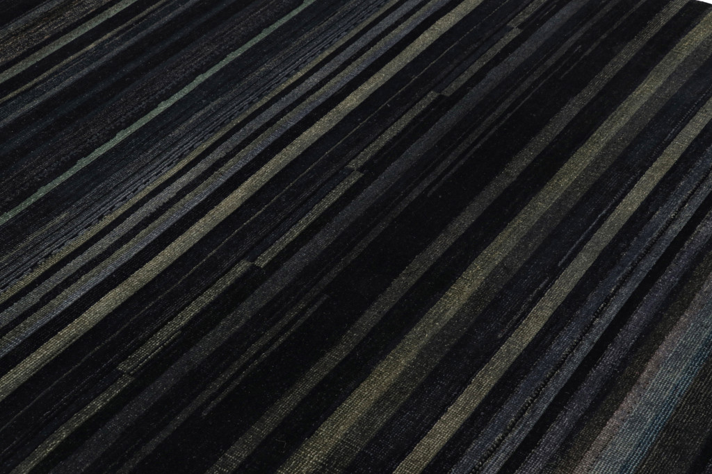 Modern Textural Striped Rug