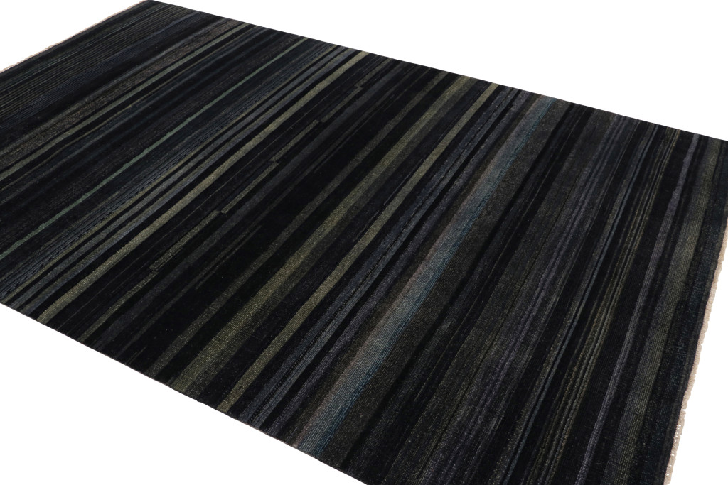 Modern Textural Striped Rug