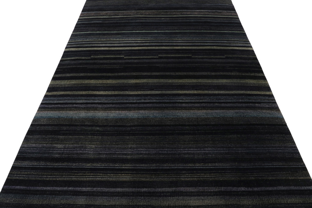Modern Textural Striped Rug