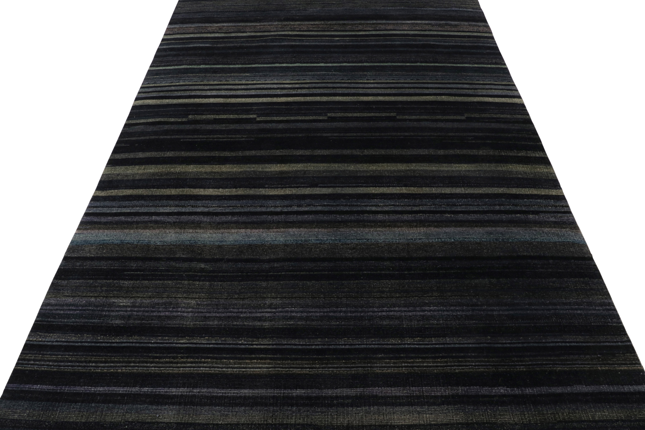 Modern Textural Striped Rug