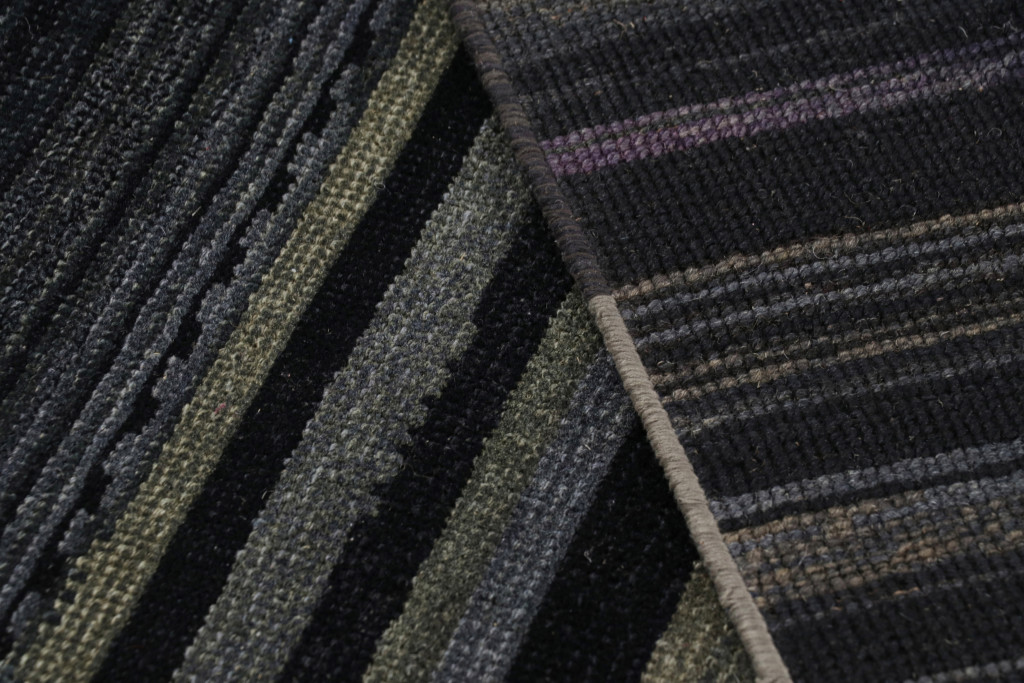 Modern Textural Striped Rug