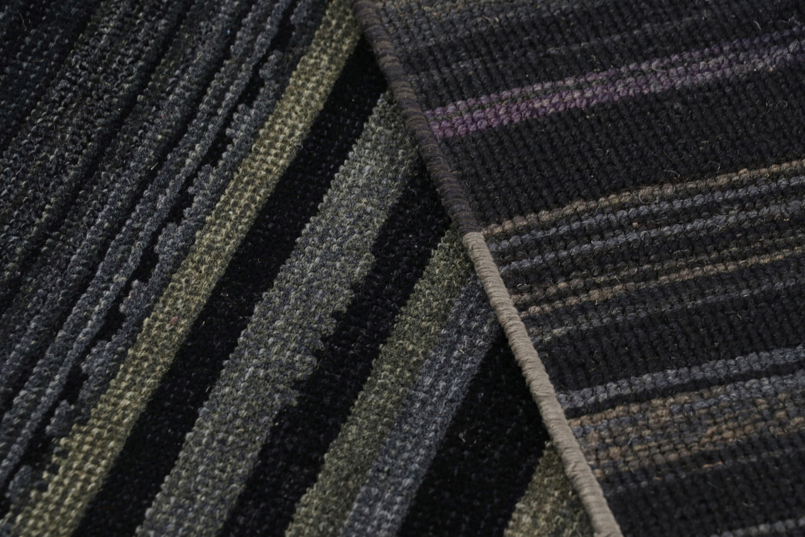 Modern Textural Striped Rug