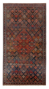 Oversized Antique 19th Century Persian Joshaghan Rug with Medallion - Rug & Kilim