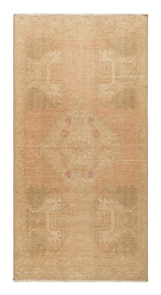 Vintage Oushak Rug in Beige-Brown with Geometric Patterns, from Rug & Kilim