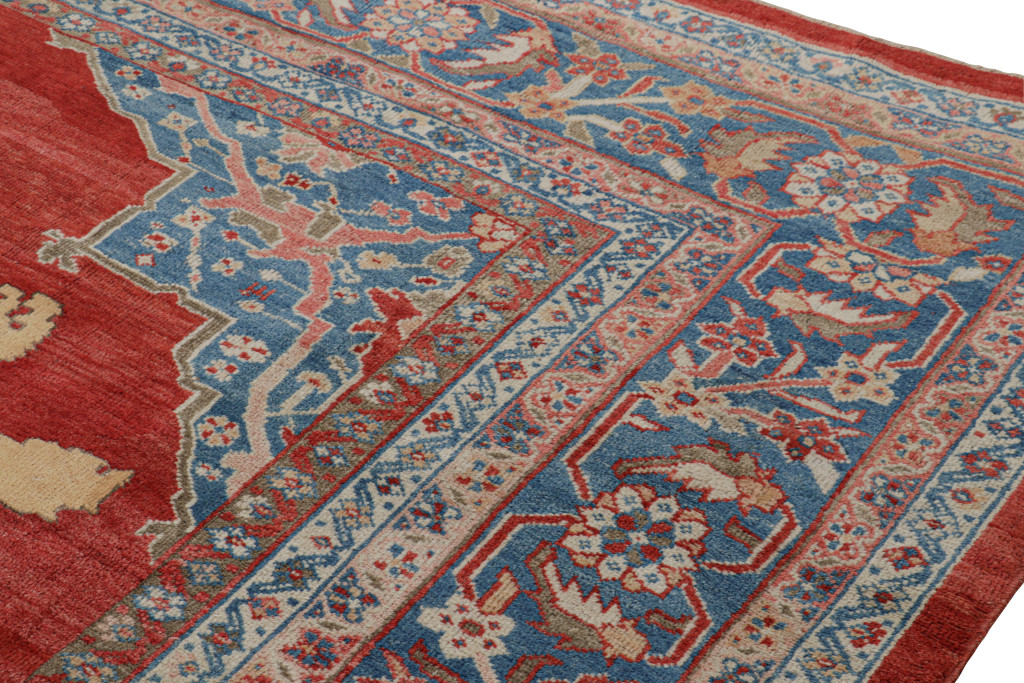 Oversized Antique Persian Mahal Pictorial Rug