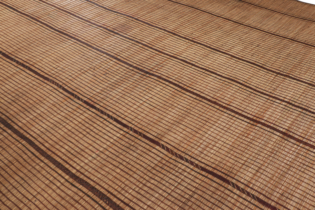 Hover image of Oversized Vintage Moroccan Tuareg Mat, with Geometric Stripes, from Rug & Kilim