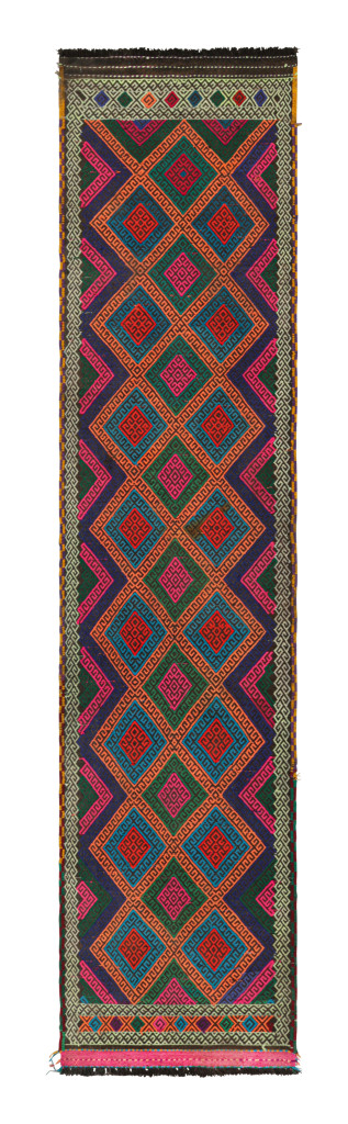 Rug & Kilim’s Contemporary Kilim Runner with Polychromatic Geometric Medallions