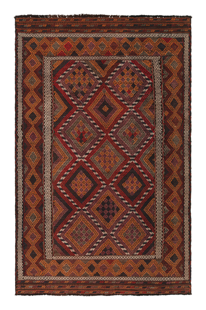 Rug & Kilim’s Contemporary Kilim Rug with Polychromatic Geometric Pattern