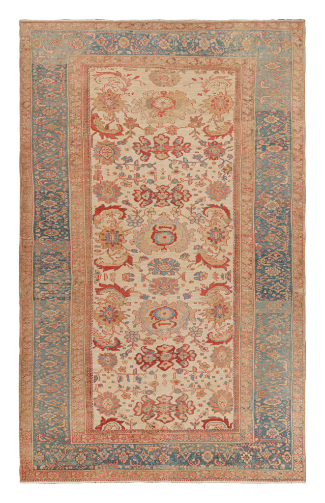 Oversized Antique Ziegler Persian Sultanabad Rug with Florals, from Rug & Kilim