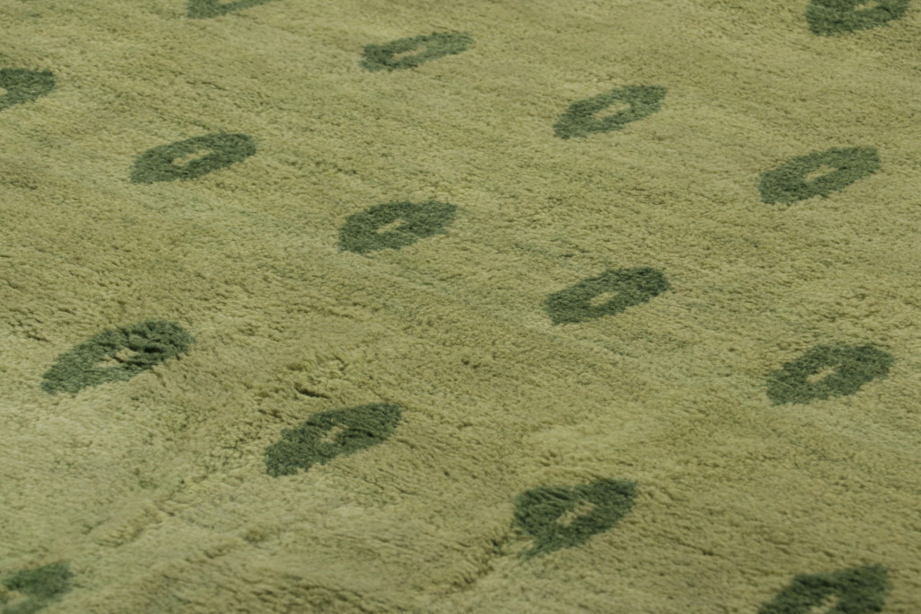 Hover image of Rug & Kilim’s Art Nouveau Custom Rug Design with Green Geometric Pattern