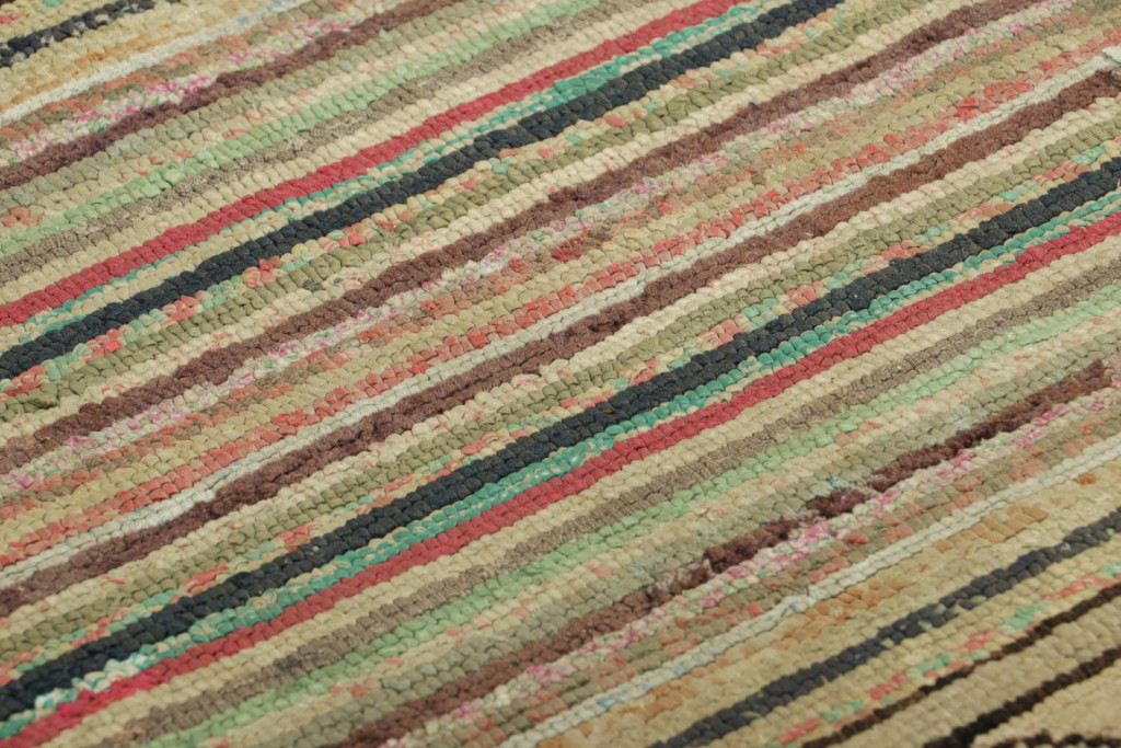 Antique Hooked Striped Rug