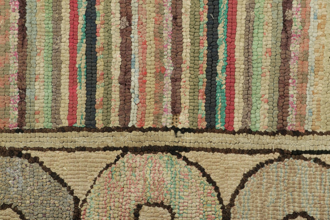 Antique Hooked Striped Rug